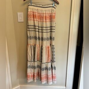 Greek smocked waste maxi skirt